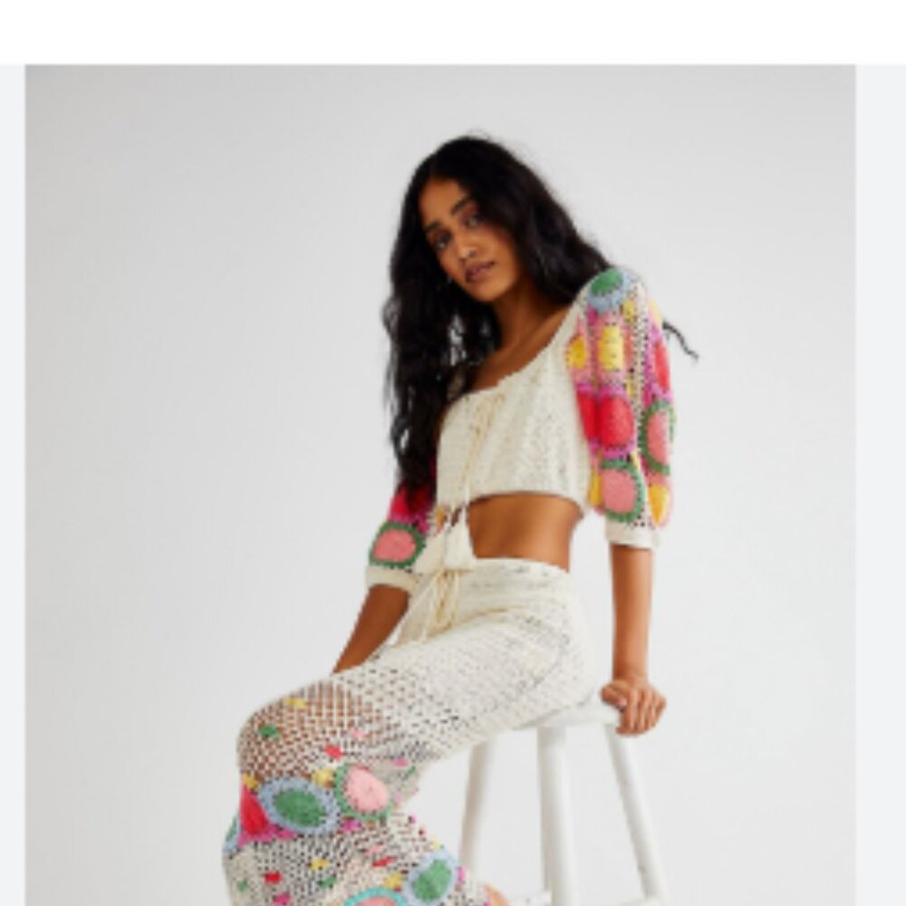 Spell Let the sunshine crochet rainbow crop L - Picture 6 of 12